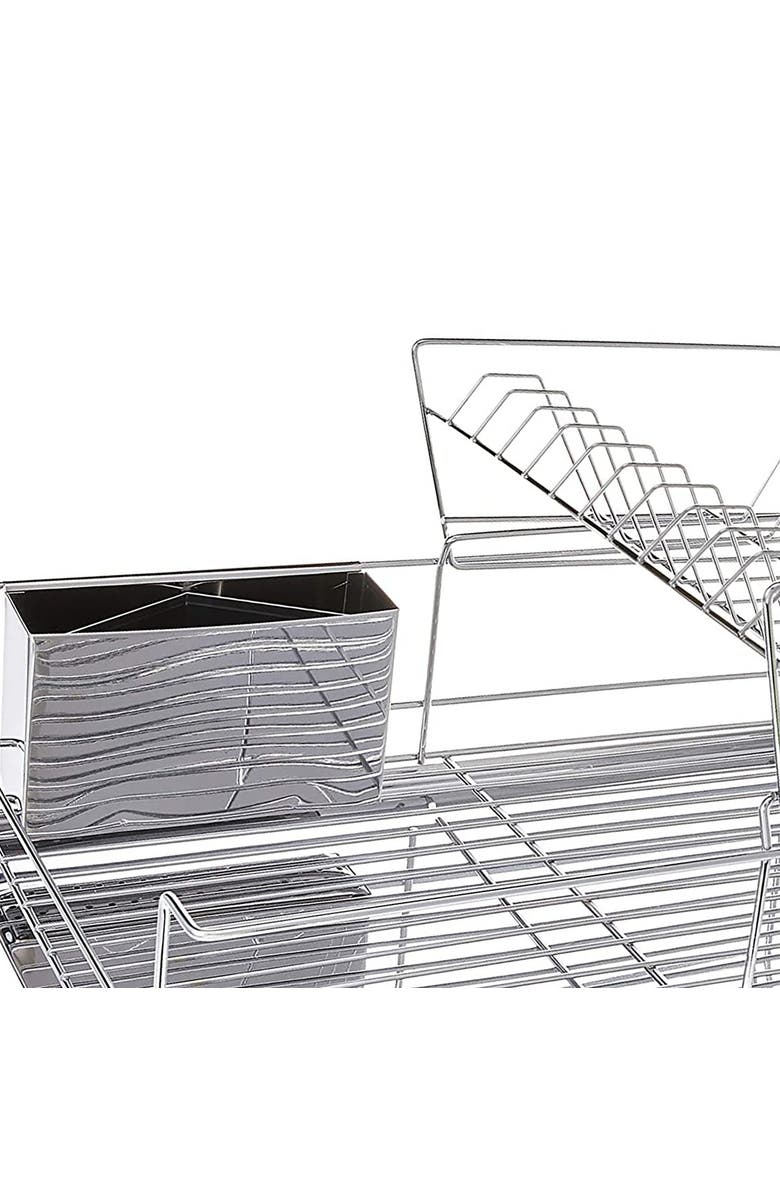 Megachef 15.5 Inch Stainless Iron Shelf Dish Rack, Alternate, color, Silver