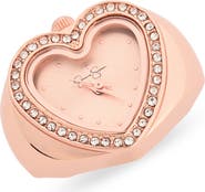Jessica Simpson Crystal Heart Ring Watch