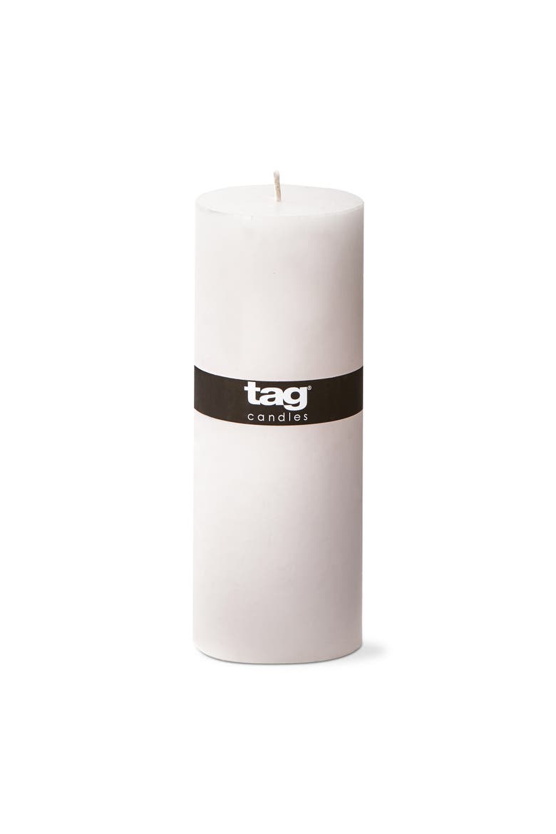 Chapel White Pillar Decorative Wax Candle Set of 3 Unscented, Alternate, color, White