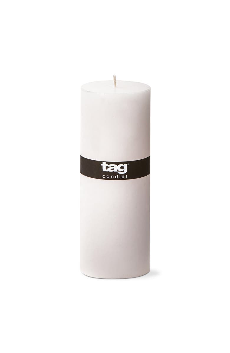 tag Chapel White Pillar Decorative Wax Candle Set of 3 Unscented, Alternate, color, White