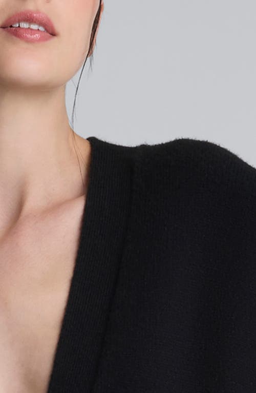 Kenneth Cole Long Button Front Cardigan Duster In Black