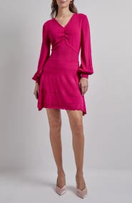 Misook Long Sleeve Fit & Flare Minidress