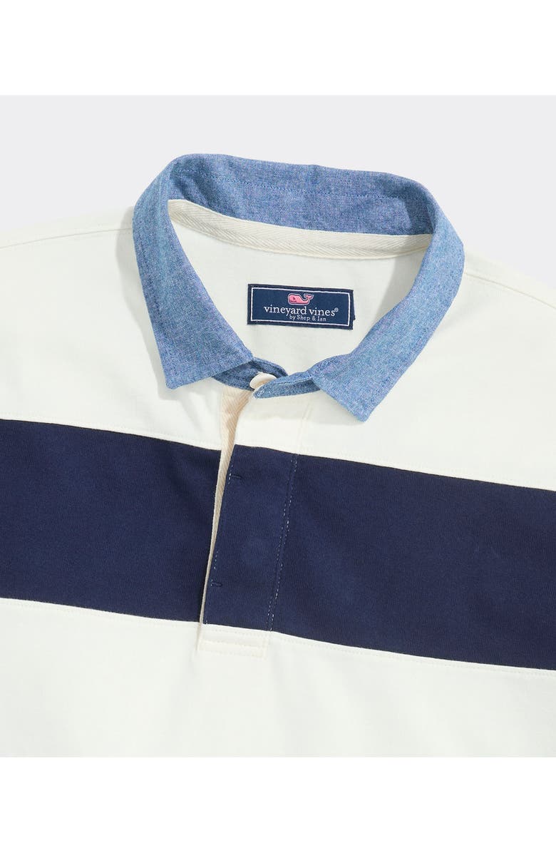 vineyard vines Pieced Stripe Organic Cotton Rugby Shirt, Alternate, color, Marshmallow
