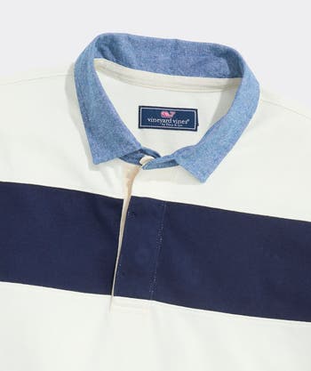 Pieced Stripe Organic Cotton Rugby Shirt