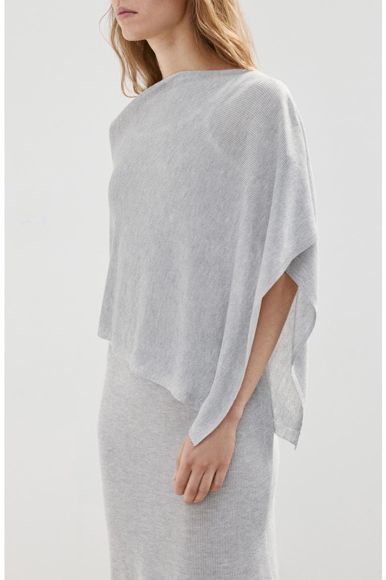 Raul Asymmetrical Hem Knit Cape, Alternate, color, LIGHT HEATHER GREY