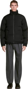 SANDRO Zip-up tech fabric puffer jacket