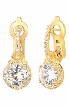 GABI RIELLE 14K Gold Plated CZ Drop Earrings