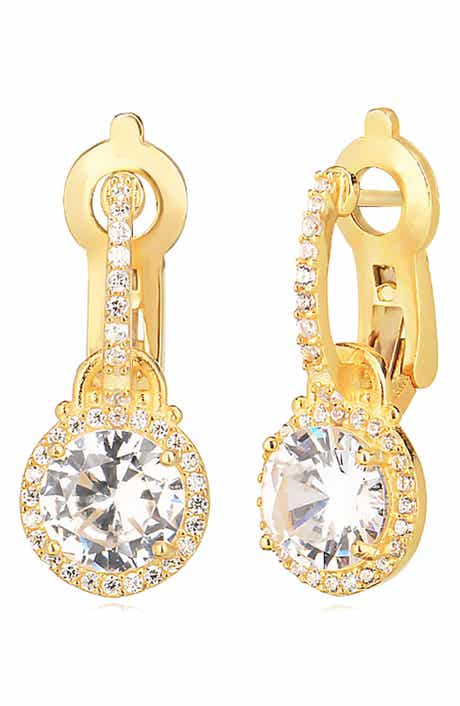 GABI RIELLE 14K Gold Plated CZ Drop Earrings
