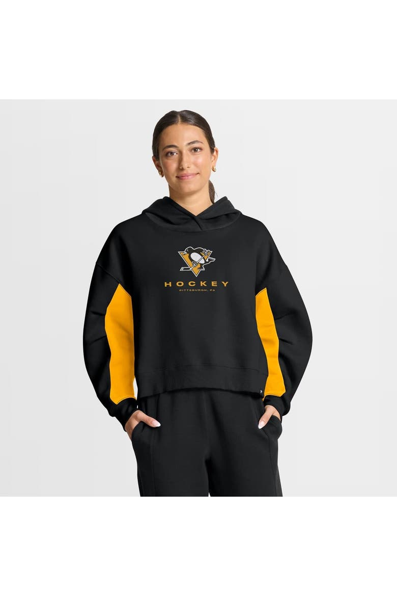 Women's Fanatics Black Pittsburgh Penguins Back Check Boxy Hoodie, Main, color, Black