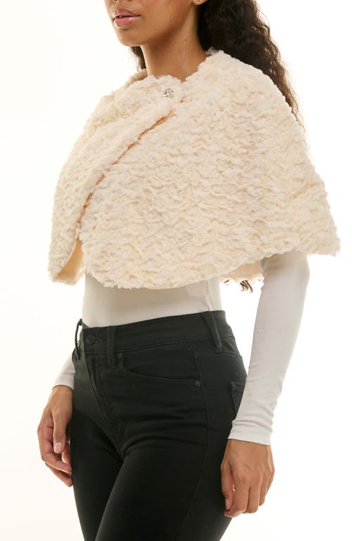Nina Leonard Faux Fur Bolero In Neutral