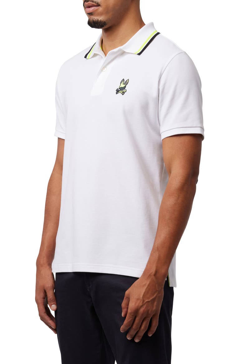Plano Tipped Cotton Piqué Polo, Alternate, color, WHITE