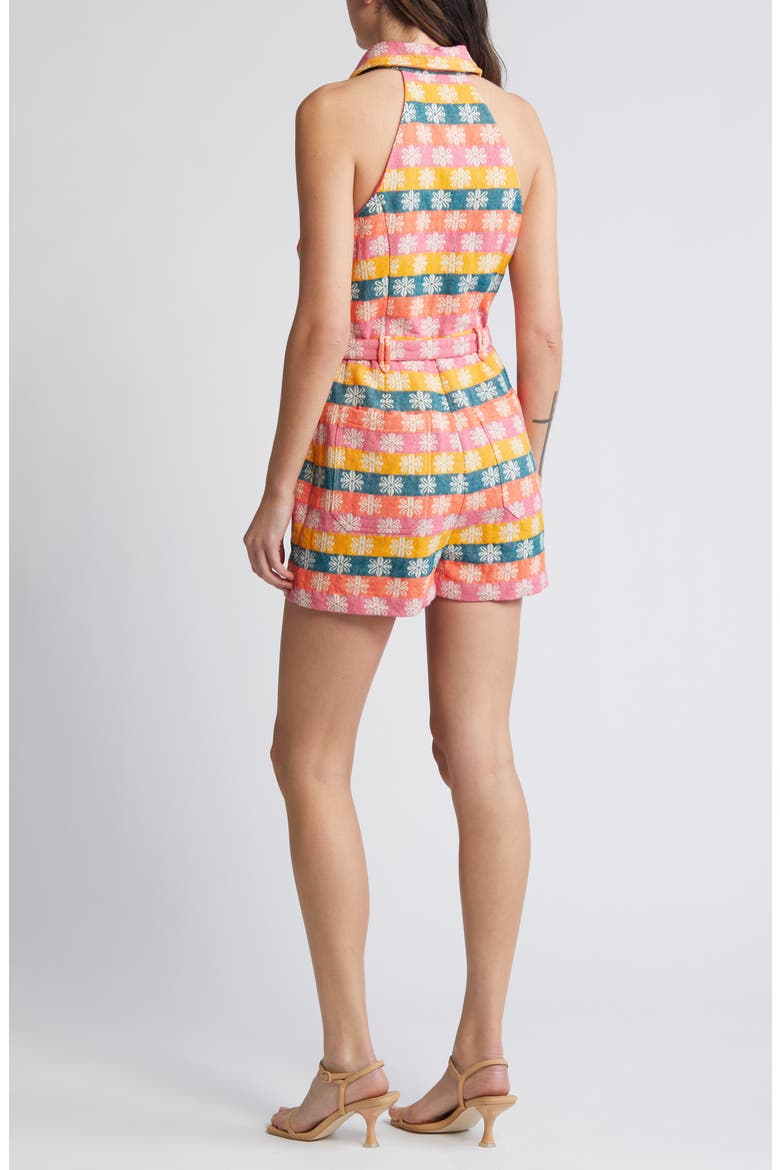 Valentine Floral Stripe Cotton Romper, Alternate, color, FRUIT PUNCH