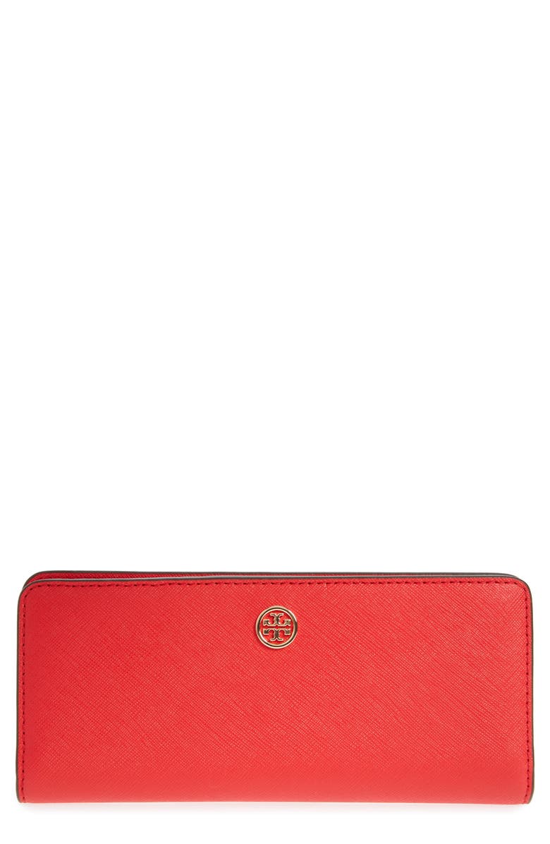 Tory Burch Robinson Saffiano Leather Continental Wallet, Main, color,