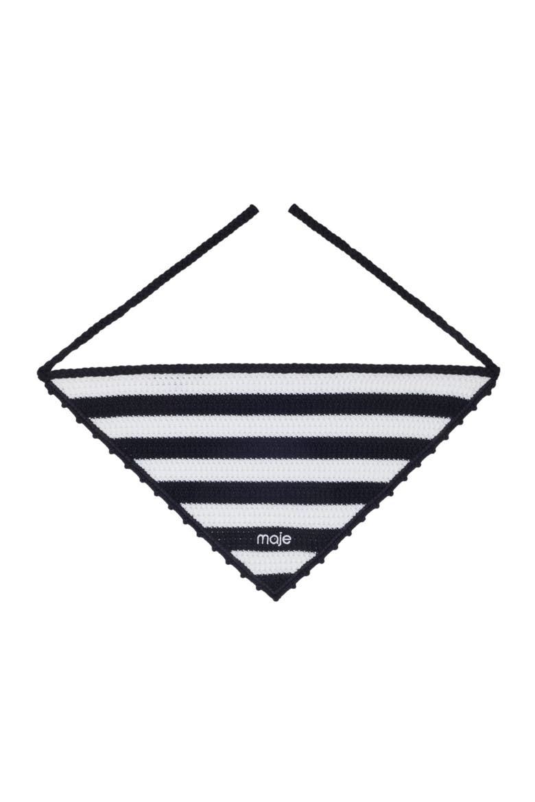 Striped knit triangle, Main, color, White/navy