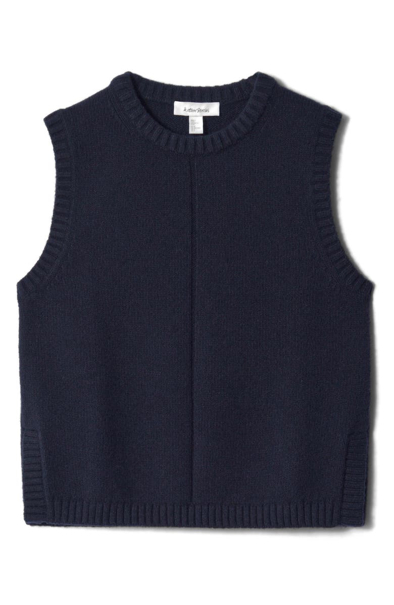 & Other Stories Wool & Cotton Sweater Vest, Alternate, color, Blue Dark