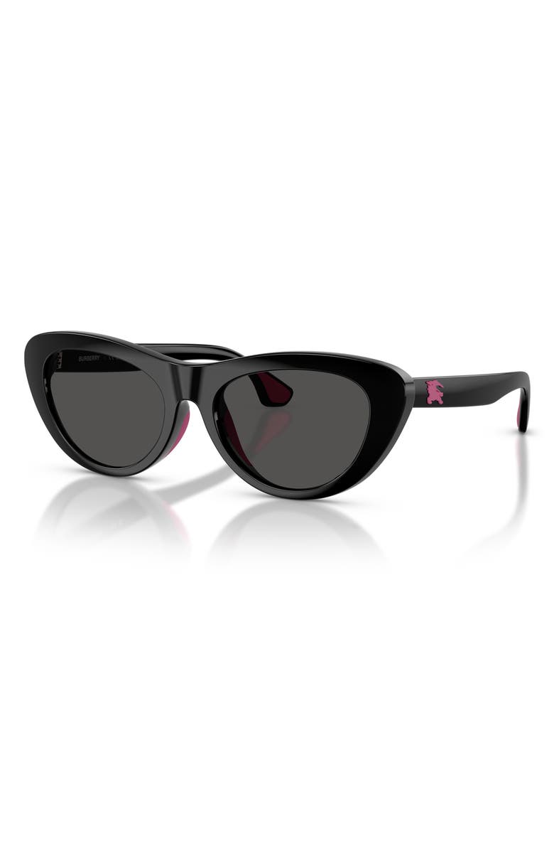 Burberry Kids' 49mm Small Cat Eye Sunglasses, Alternate, color, Black / Dark Grey