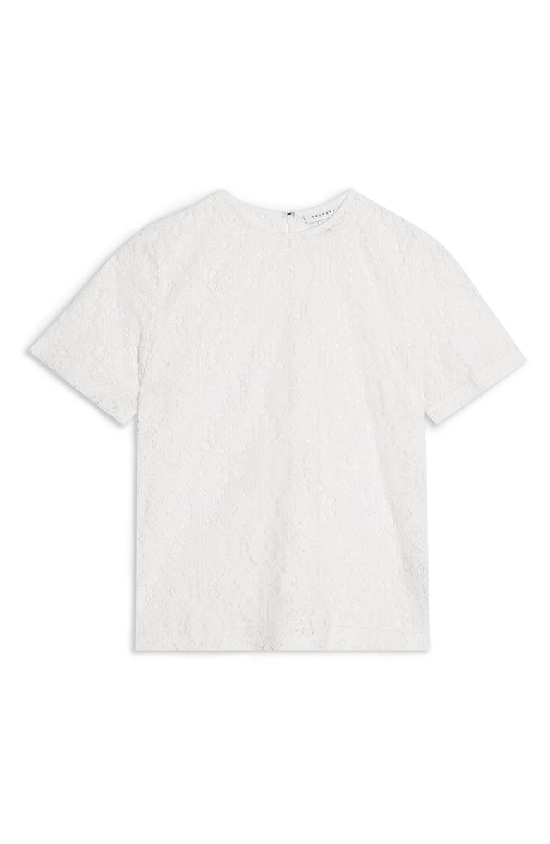 Topshop Lace Top, Alternate, color,