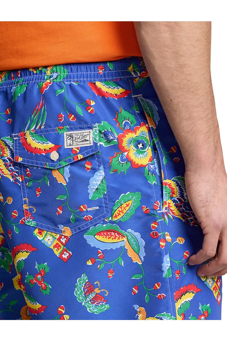 Big & Tall Diamond Floral Traveler Swim Trunks, Alternate, color, DIAMOND FLORAL