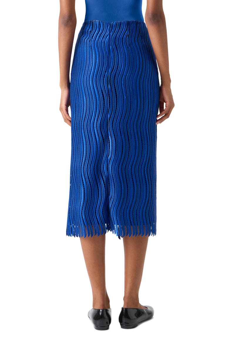 Techno Lace Midi Skirt, Alternate, color, LAPIS BLUE