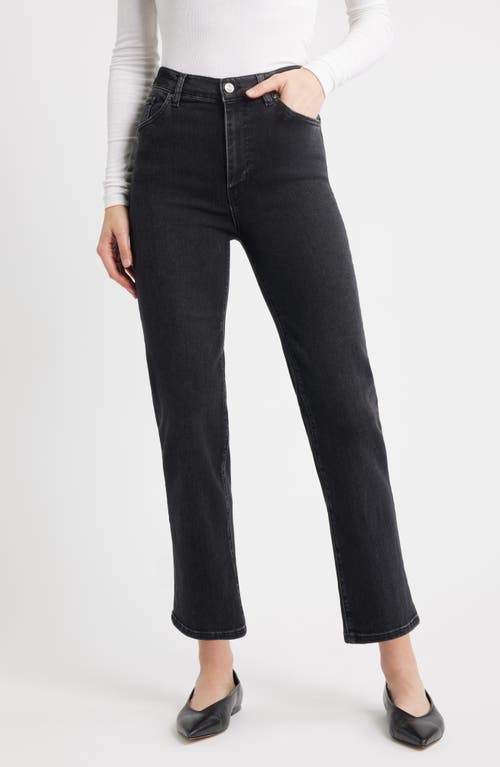 Frame Le Sleek High Waist Ankle Straight Leg Jeans In Black