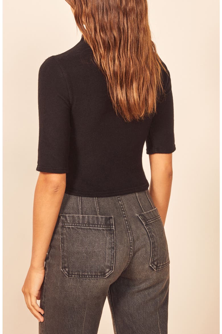 Sebo Mock Neck Crop Top, Alternate, color, BLACK