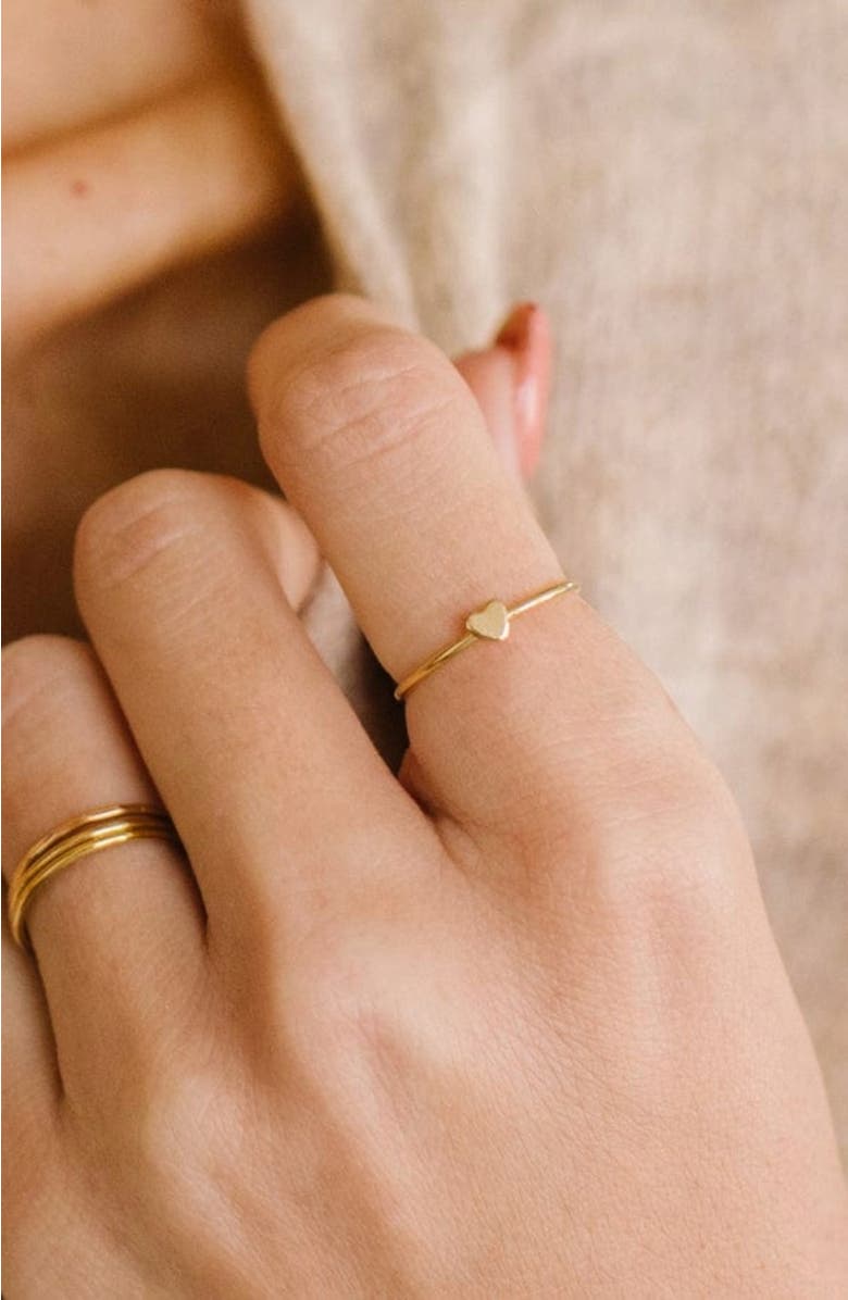 MADE BY MARY Heart Stacking Ring, Alternate, color, Gold Filled