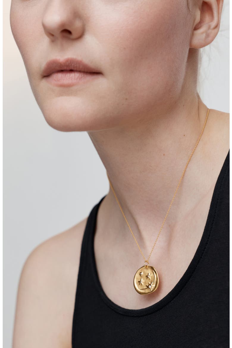 Cosmic Ancient Coin Lab Grown Diamond Charm, Alternate, color, 18K GOLD VERMEIL