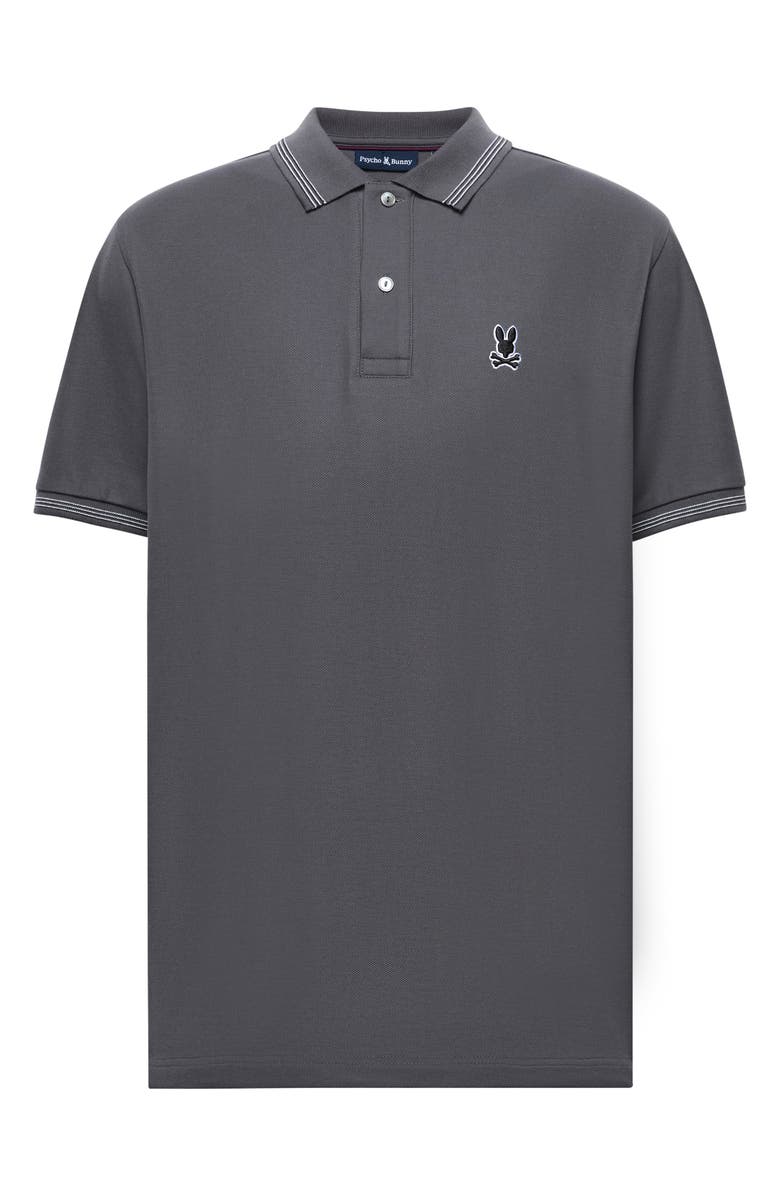 Psycho Bunny Hart Tipped Pima Cotton Piqué Polo, Alternate, color, Blackened Pearl