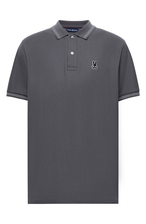 Psycho Bunny Hart Tipped Pima Cotton Piqué Polo In Black