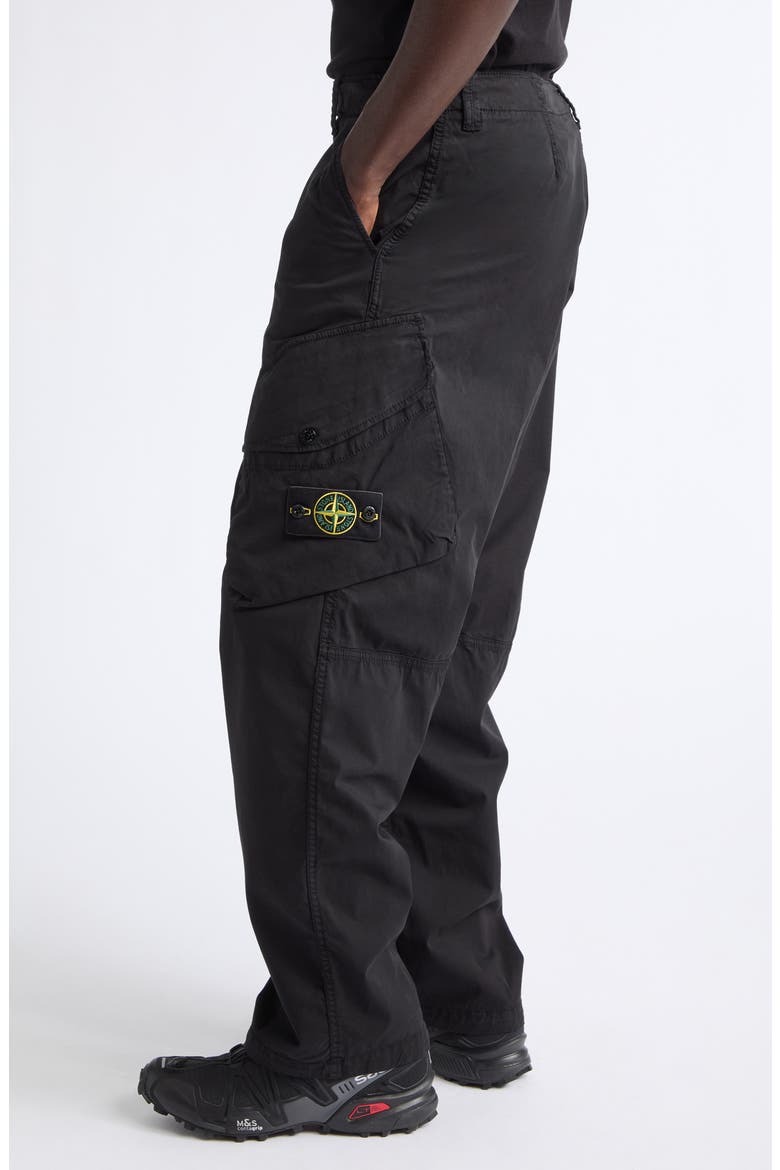 Garment Dye Stretch Twill Cargo Pants, Alternate, color, V0029 BLACK