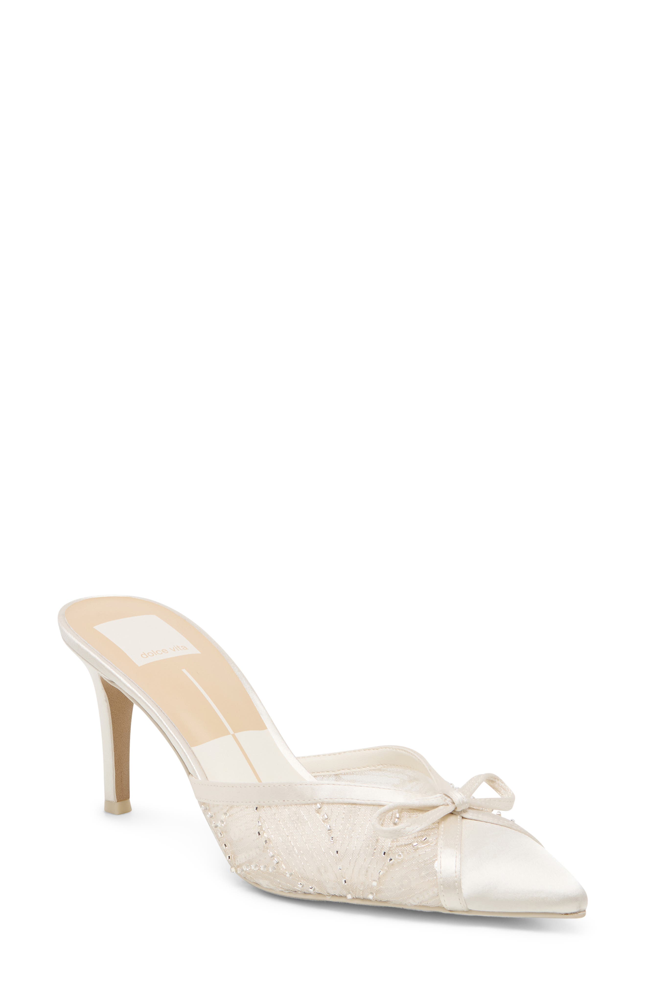 Emit Pointed Toe Pump, Main, color, SOFT WHITE BEADED MESH