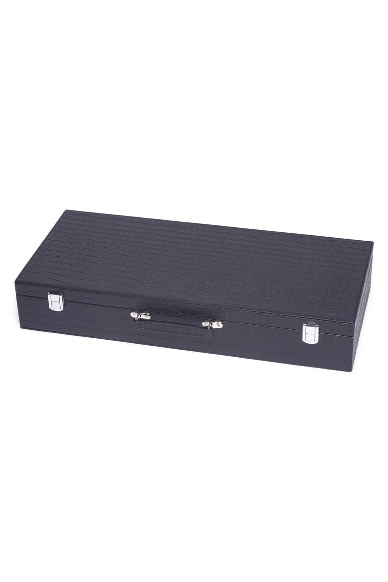 Croc Embossed Mahjong Set, Alternate, color, BLACK CROC