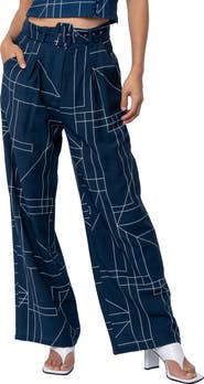CIEBON Sydney Belted Print Wide Leg Pants