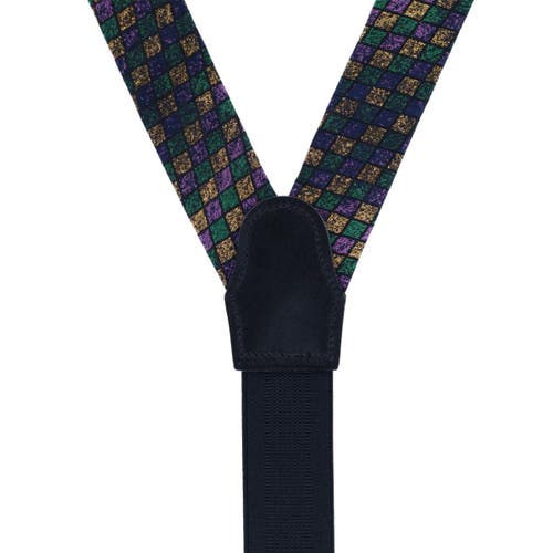 Trafalgar Carnival Diamond Multi-colored Novelty Silk Button End Suspenders