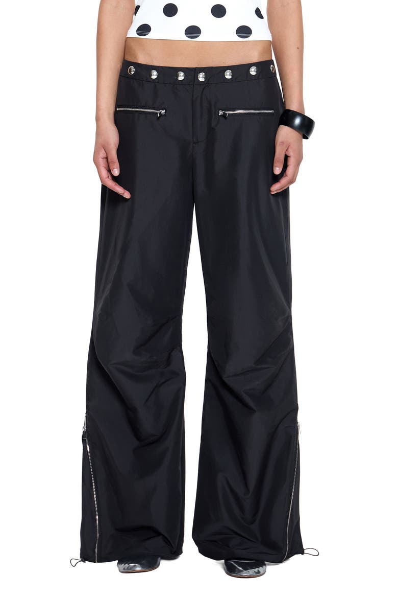 Minimal Cargo Trousers, Main, color, BLACK