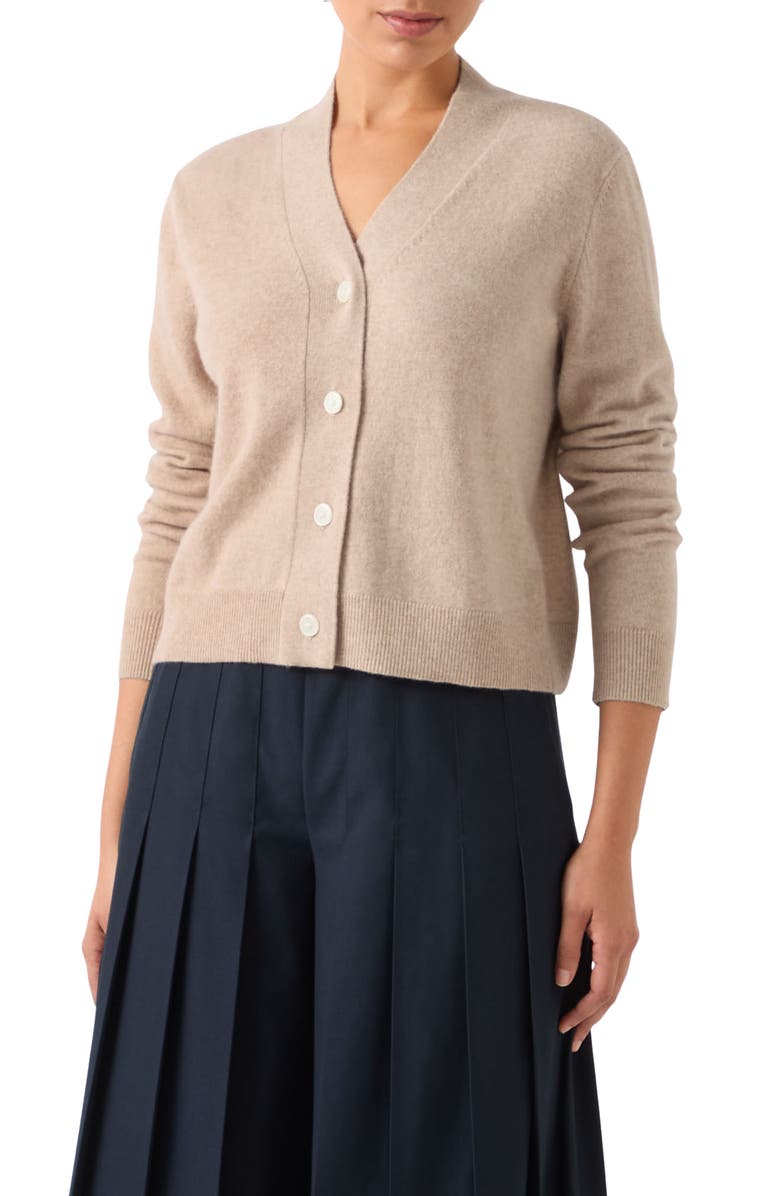 LK Bennett Mara V-Neck Cotton Cardigan, Main, color, 