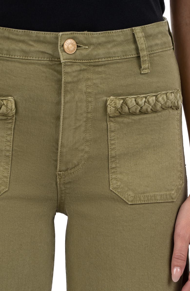 KUT from the Kloth Meg Braid Pocket Raw Hem High Waist Ankle Wide Leg Jeans, Alternate, color, 