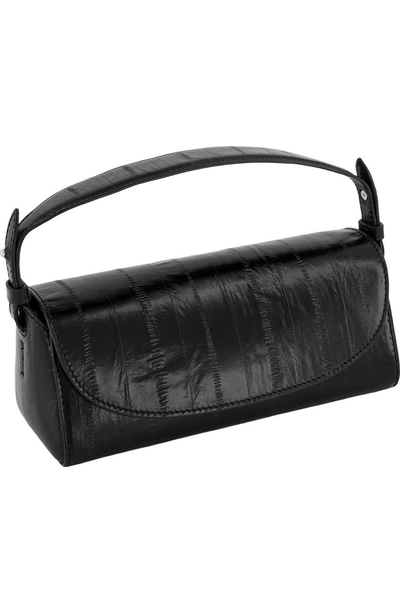 Vince Mini Sabrina Eel Embossed Leather Top Handle Bag, Alternate, color, Black