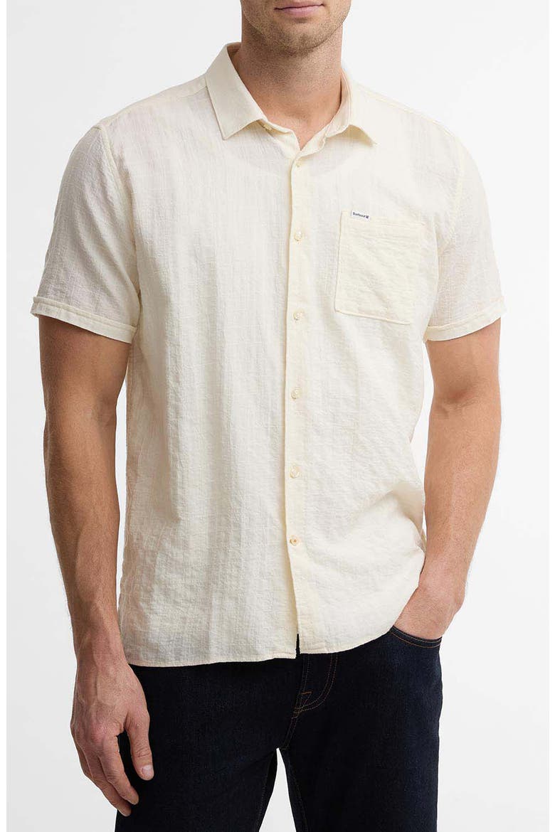 Kingswood Short Sleeve Cotton Ripstop Button-Up Shirt, Main, color, WHISPER WHITE