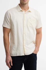 Barbour Kingswood Short Sleeve Cotton Ripstop Button-Up Shirt