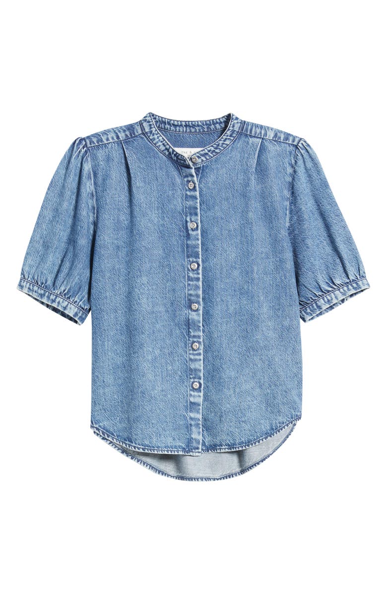 rag & bone Jordan Short Sleeve Denim Button-Up Shirt, Alternate, color, Delmar