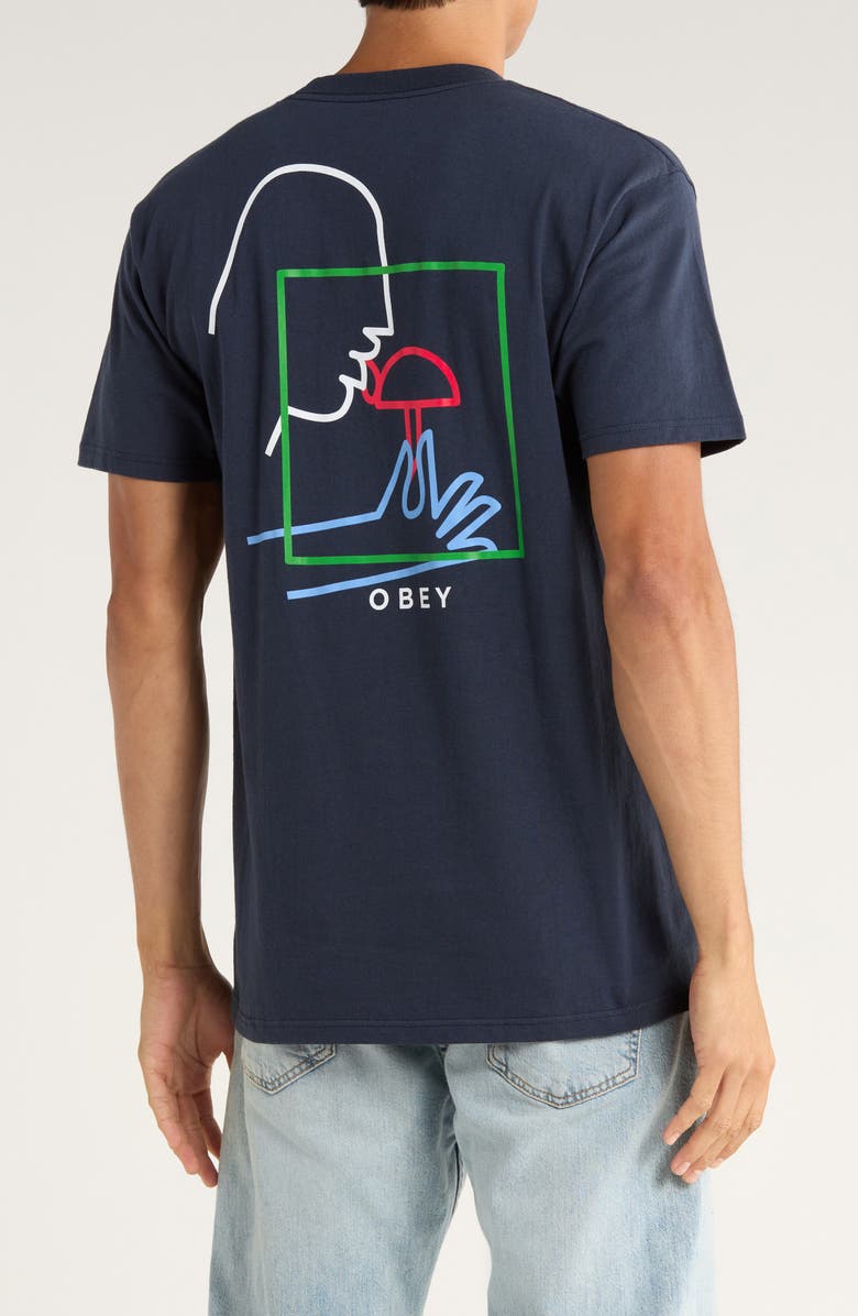 Obey Taste Test Graphic T-Shirt, Alternate, color, Navy