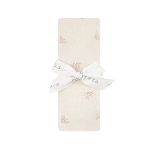 Ely's & Co. Velour Leaf Pattern Collection In White