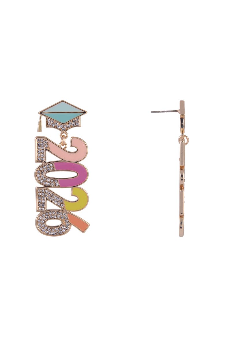 2026 Graduation Earrings, Alternate, color, Multicolored