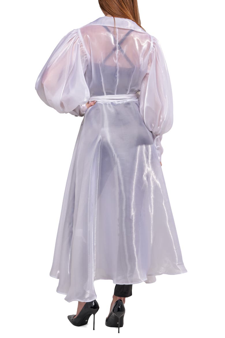 Cassara Sheer Trench Coat, Alternate, color, WHITE