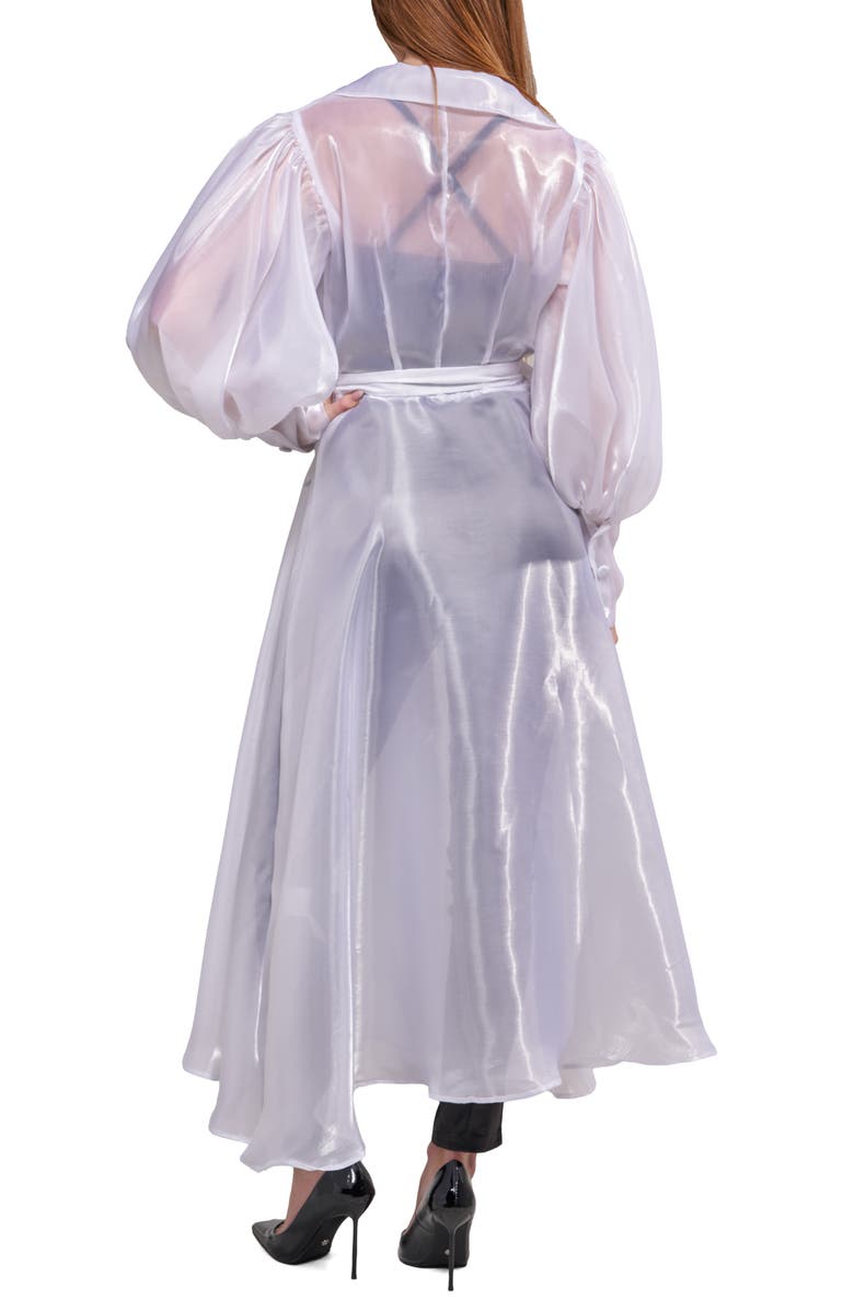 AZALEA WANG Cassara Sheer Trench Coat, Alternate, color, 