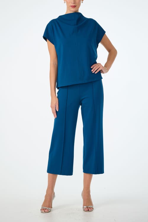 Trina Turk Santo Ponte Cropped Wide Leg Pant In Animal Print