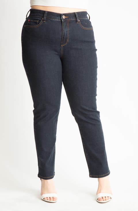 High Waist Straight Leg Jeans (Isabella) (Plus)