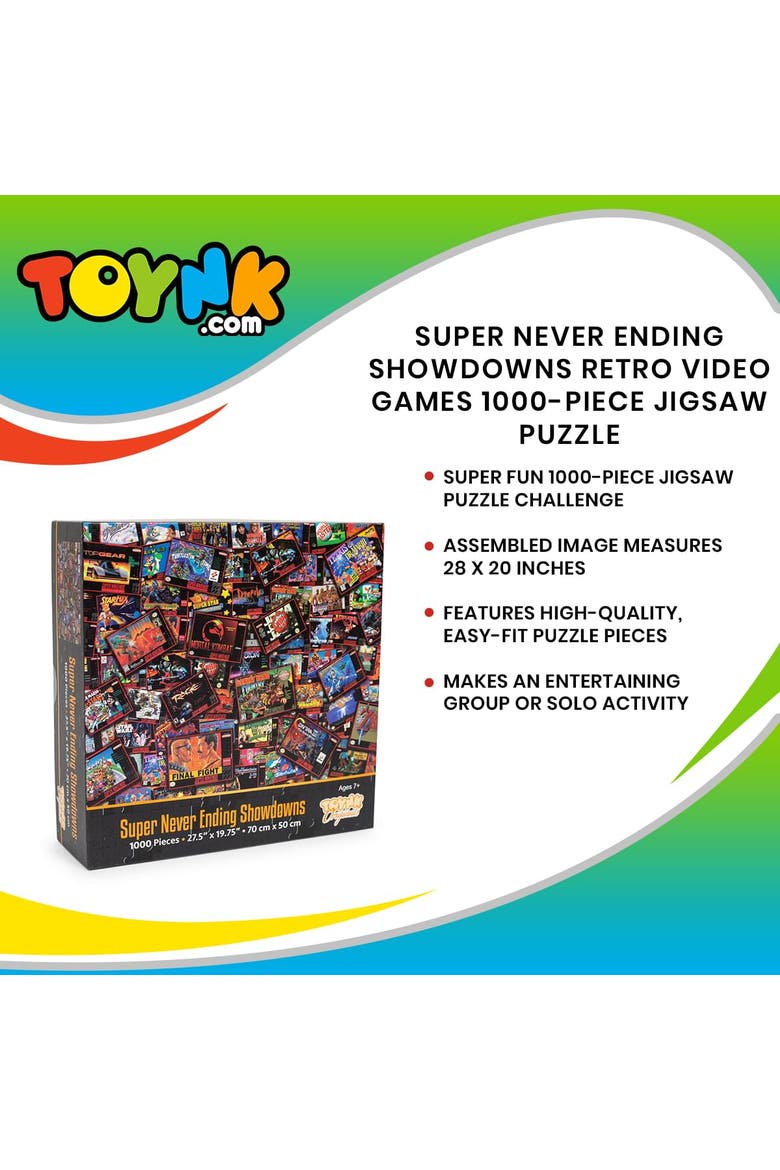 Super Never Ending Showdowns Retro Video Games 1000-Piece Jigsaw Puzzle, Alternate, color, Red