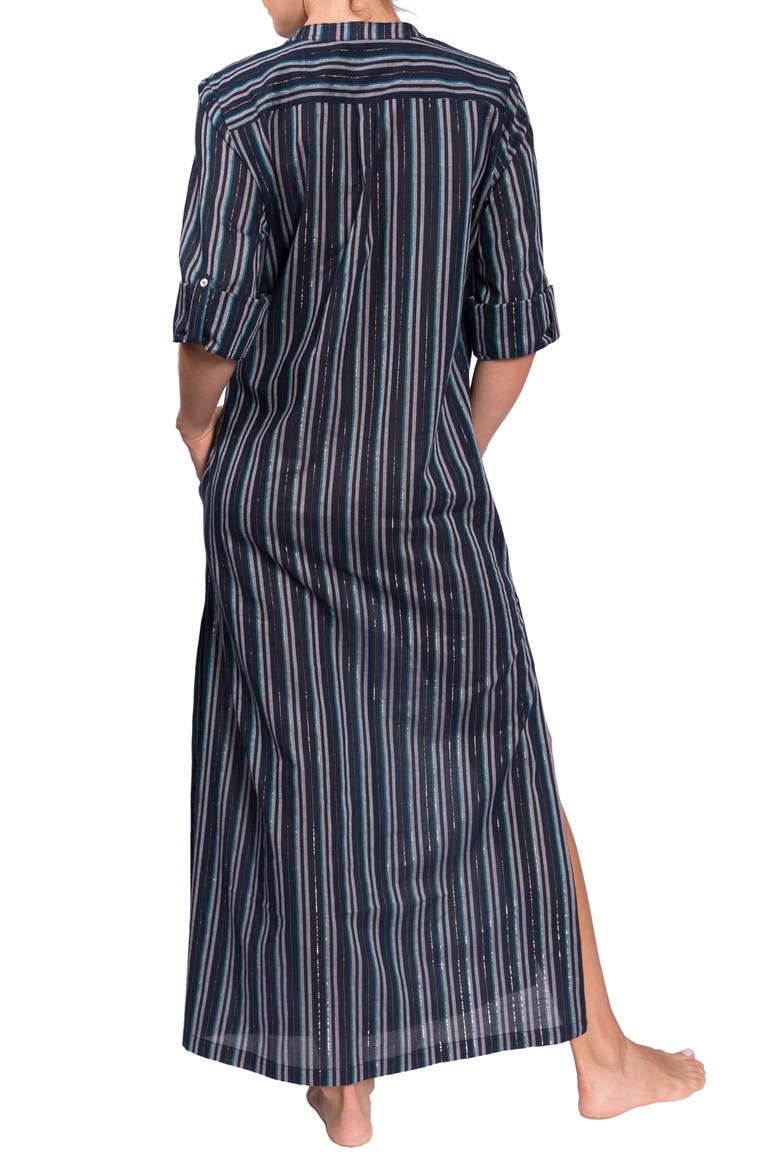 Tracey Cotton Caftan, Alternate, color, MIDNIGHT STRIPE